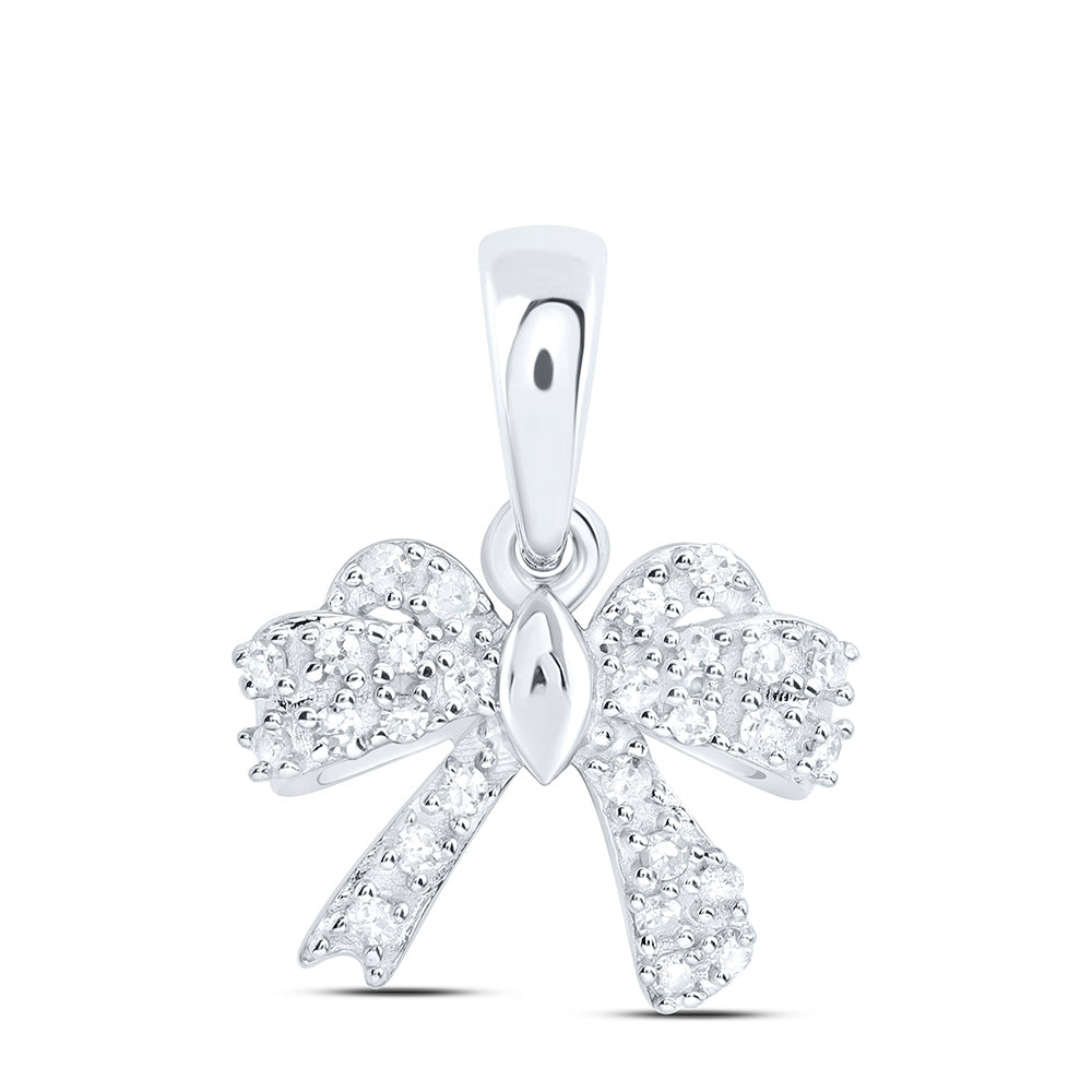 1/10CTW-NAT DIA P1 GIFT BOW PENDANT Daisy Joyeria