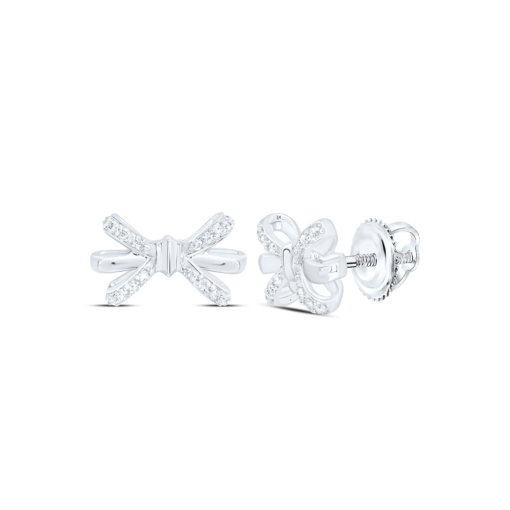 1/8CTW-NAT DIA P1 GIFT BOW EARRING Daisy Joyeria