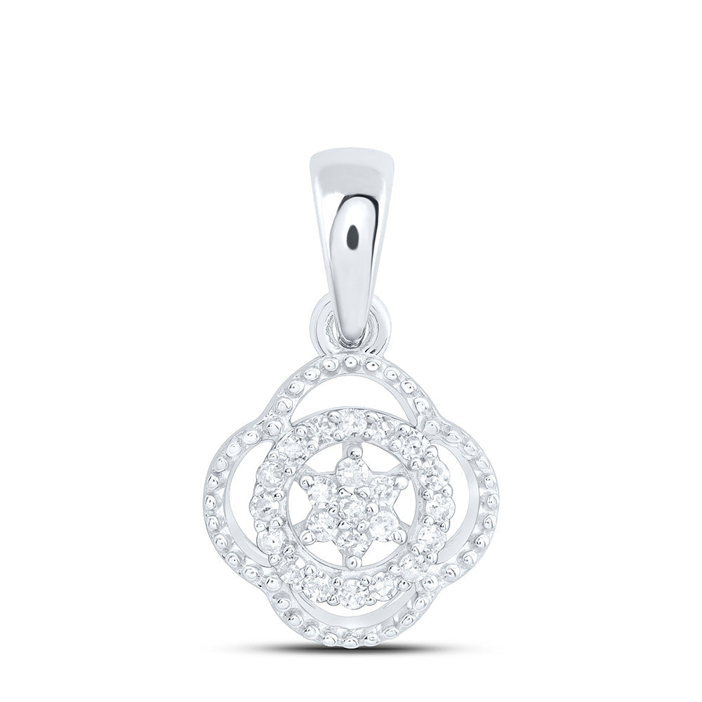 1/10CTW-NAT DIA P1 GIFT CLOVER PENDANT Daisy Joyeria
