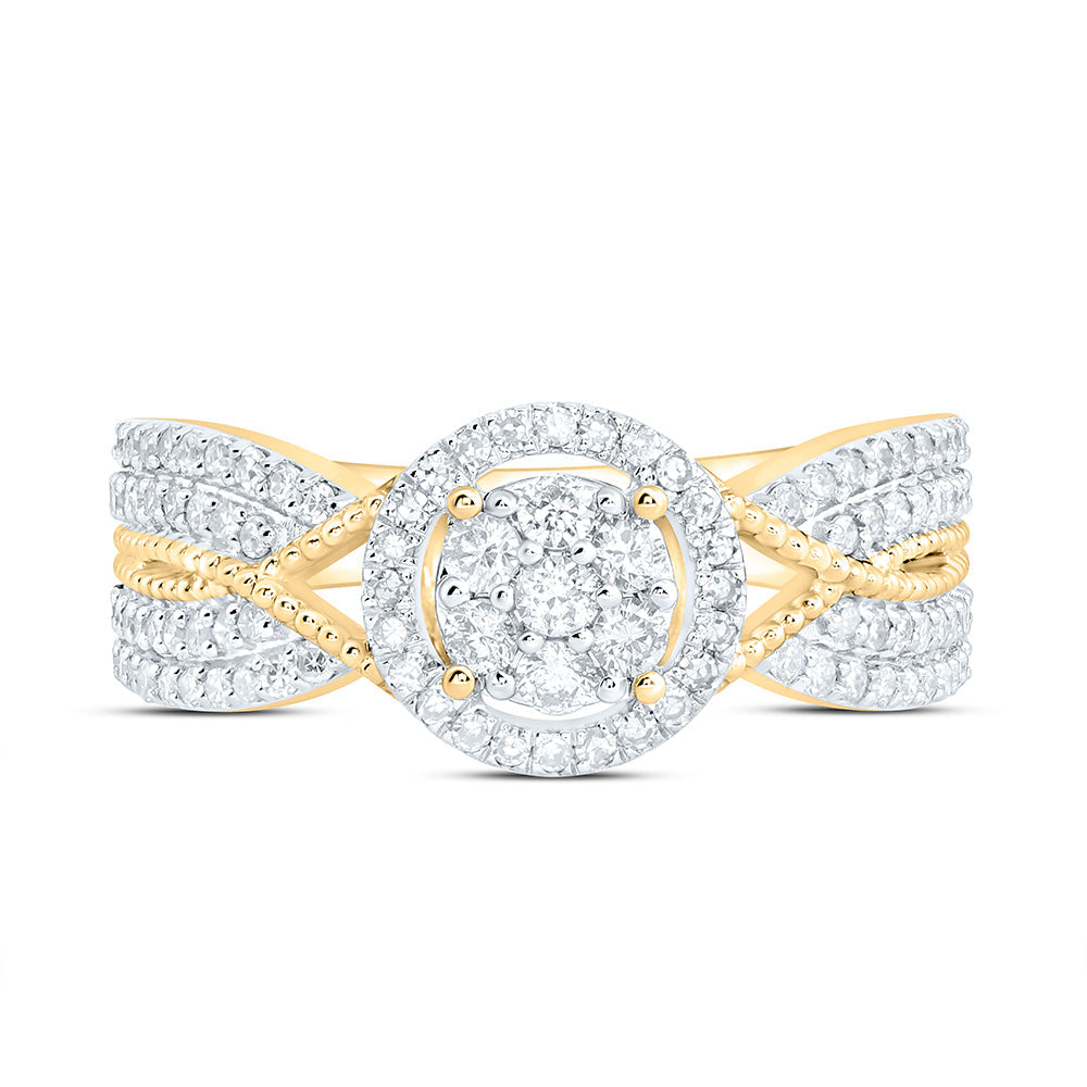 1/2CTW-NAT DIA NK FASHION ROUND RING Daisy Joyeria