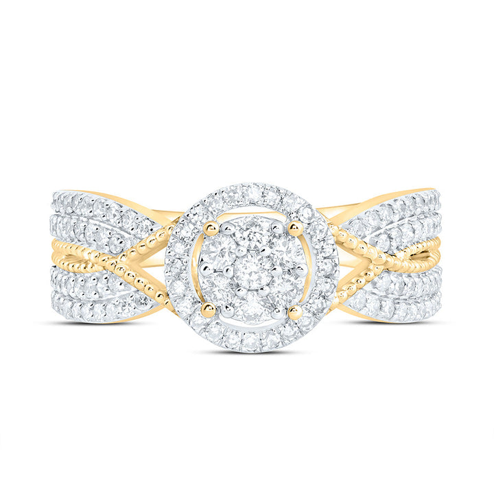 1/2CTW-NAT DIA NK FASHION ROUND RING Daisy Joyeria