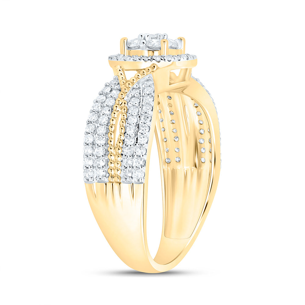 1/2CTW-NAT DIA NK FASHION ROUND RING Daisy Joyeria