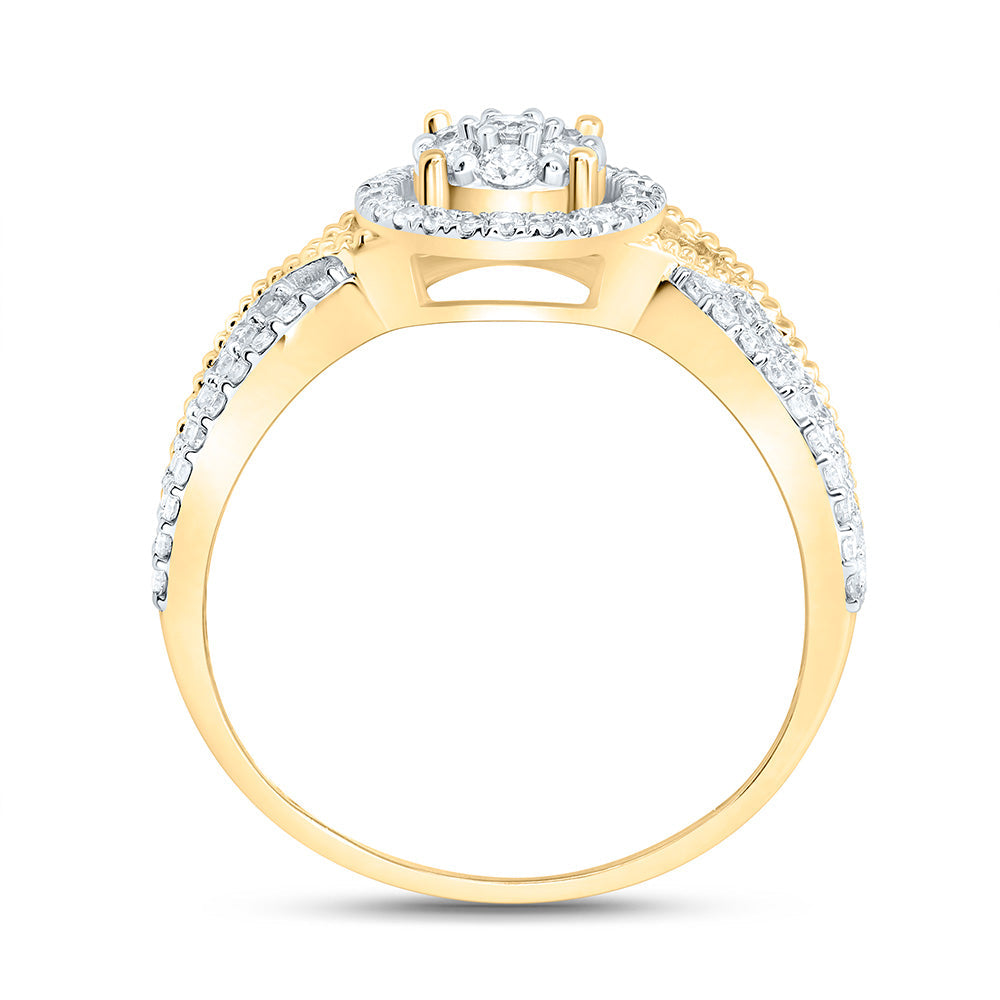 1/2CTW-NAT DIA NK FASHION ROUND RING Daisy Joyeria