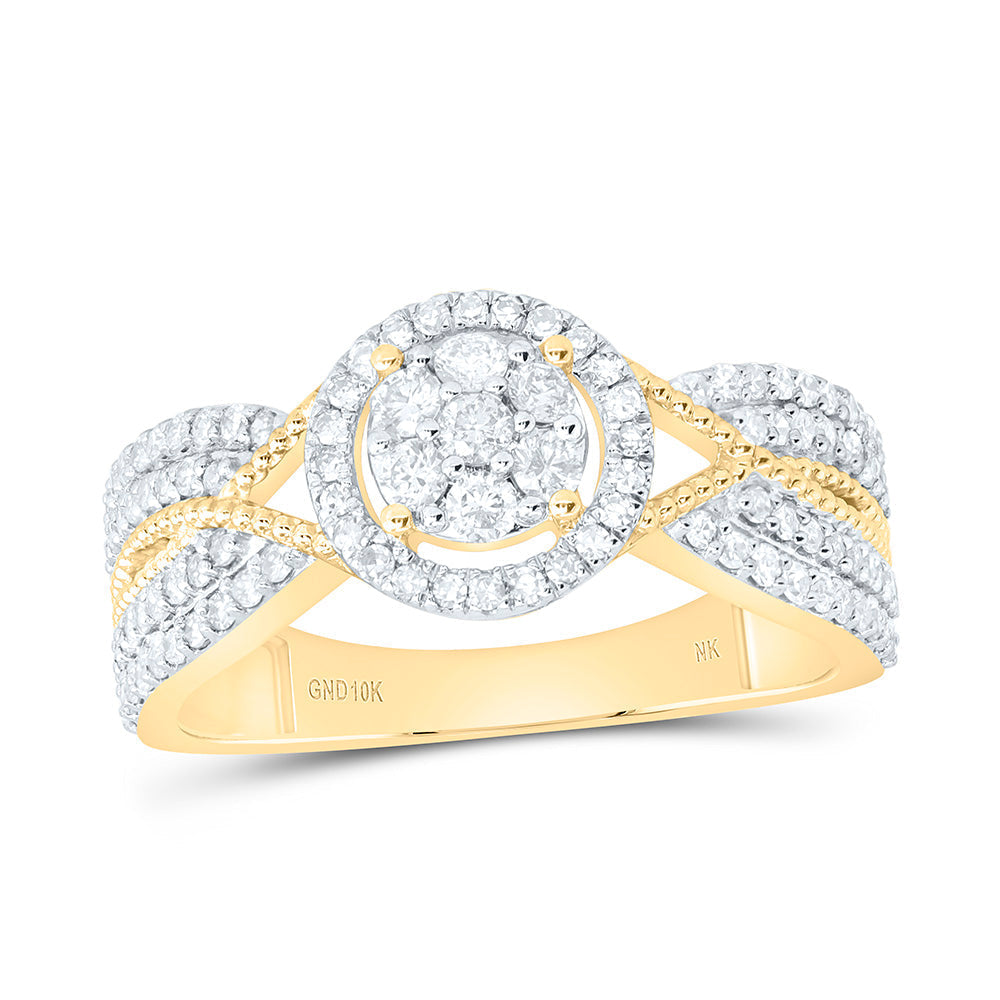 1/2CTW-NAT DIA NK FASHION ROUND RING Daisy Joyeria
