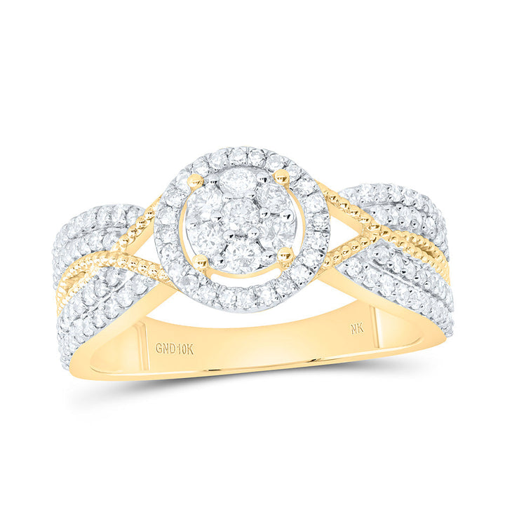 1/2CTW-NAT DIA NK FASHION ROUND RING Daisy Joyeria