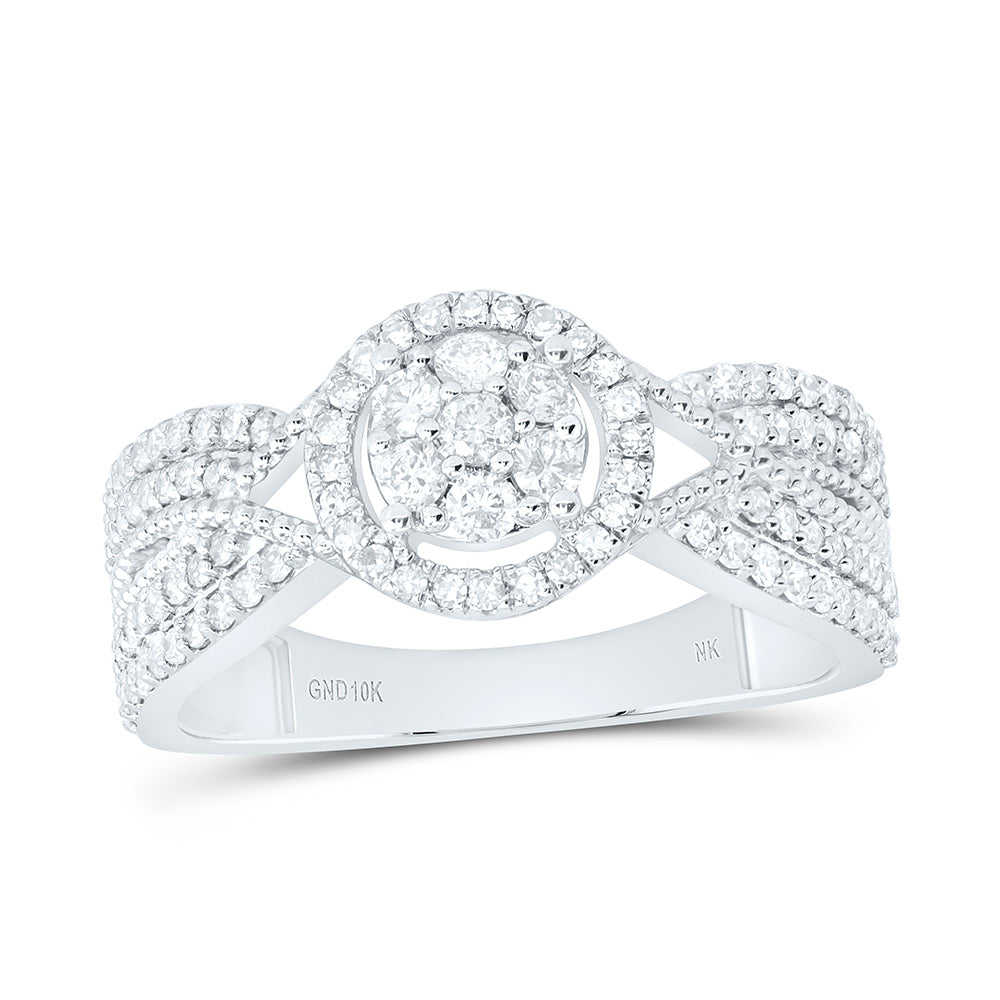 1/2CTW-NAT DIA NK FASHION ROUND RING Daisy Joyeria