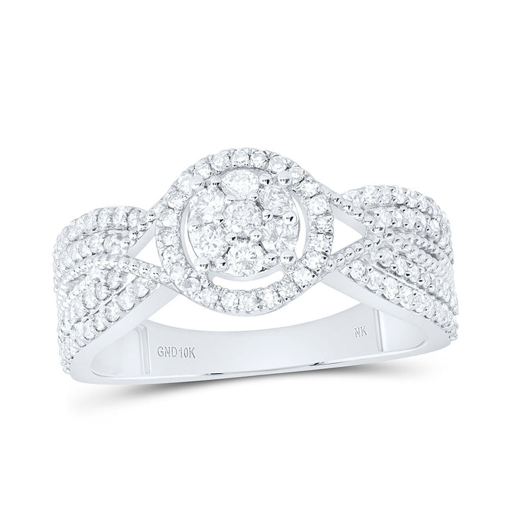 1/2CTW-NAT DIA NK FASHION ROUND RING Daisy Joyeria