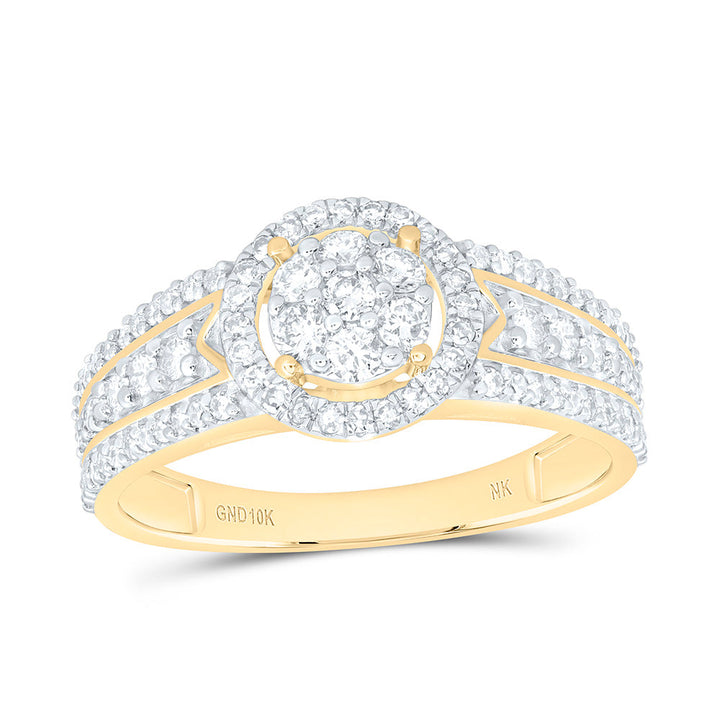 5/8CTW-NAT DIA NK FASHION ROUND RING Daisy Joyeria