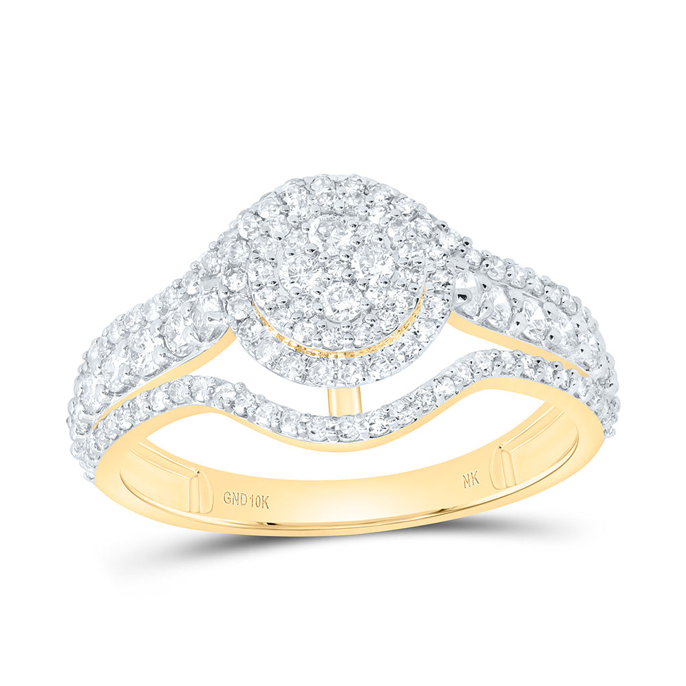3/4CTW-NAT DIA NK FASHION ROUND RING Daisy Joyeria
