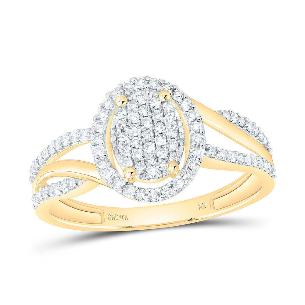 1/3CTW-NAT DIA NK FASHION OVAL RING Daisy Joyeria