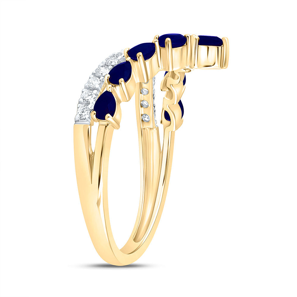 1/5CTW-NAT DIA ANA M 3/4CT-PS-BS NAT GEM PEAR RING Daisy Joyeria