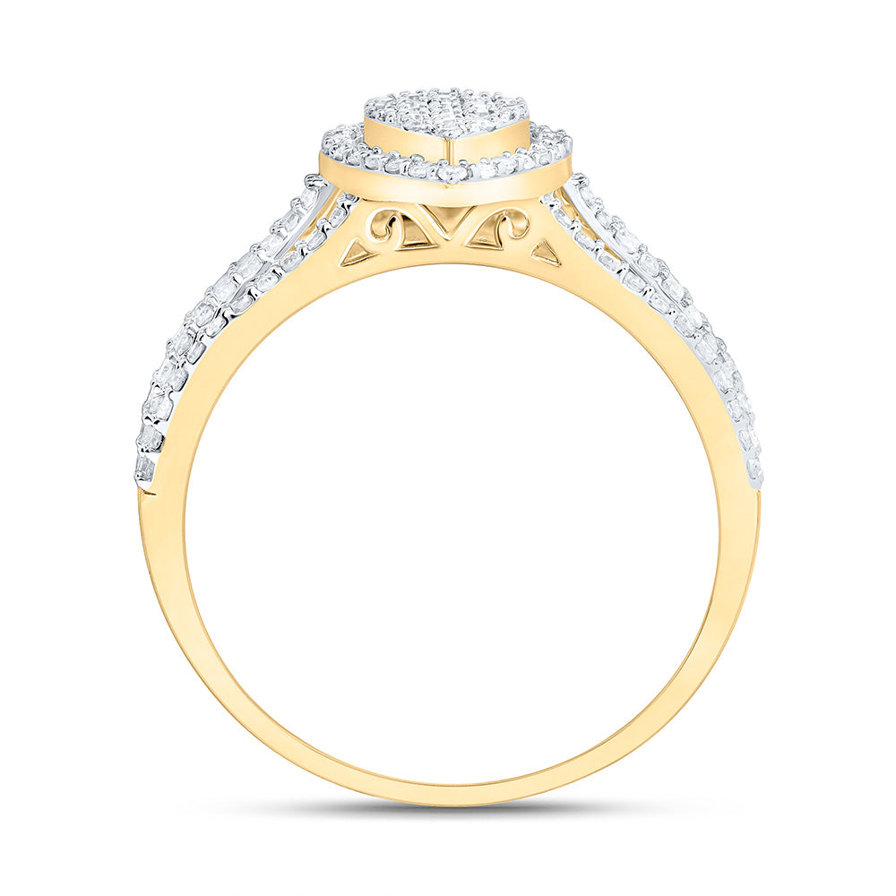 1/2CTW-NAT DIA NK FASHION PEAR RING Daisy Joyeria