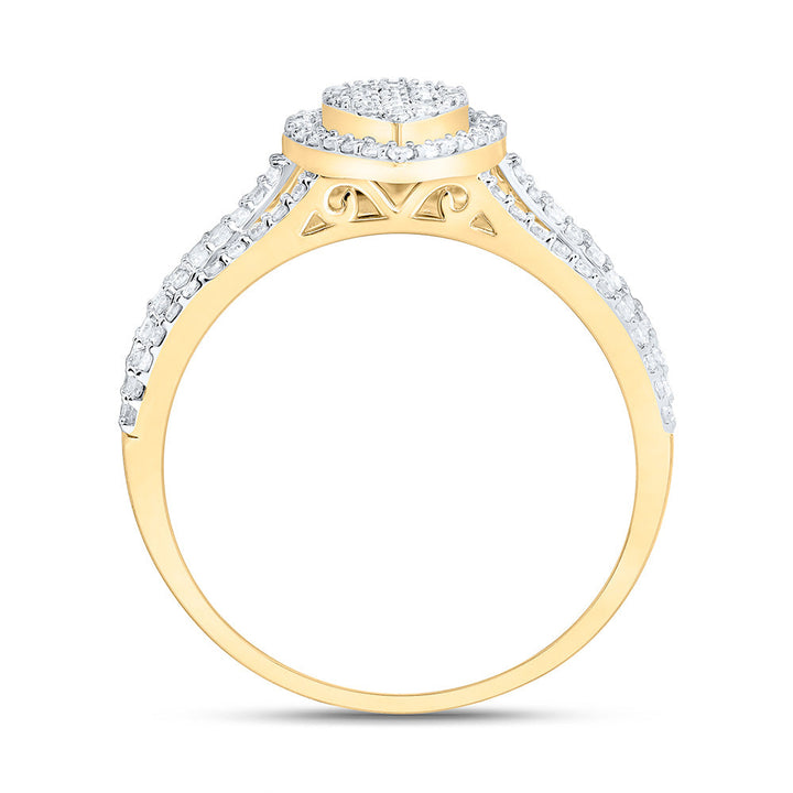 1/2CTW-NAT DIA NK FASHION PEAR RING Daisy Joyeria