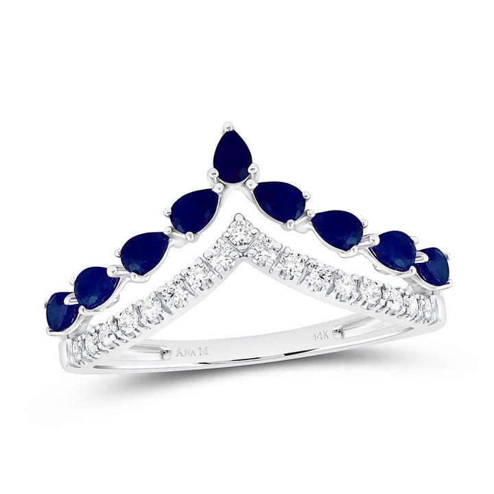 1/5CTW-NAT DIA ANA M 3/4CT-PS-BS NAT GEM PEAR RING Daisy Joyeria