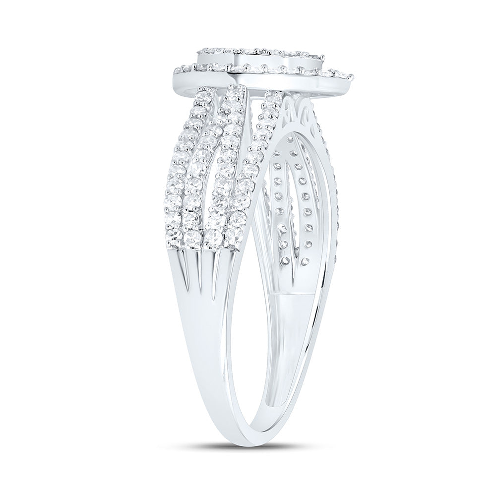 1/2CTW-NAT DIA NK FASHION PEAR RING Daisy Joyeria