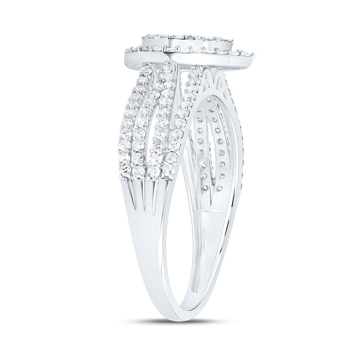 1/2CTW-NAT DIA NK FASHION PEAR RING Daisy Joyeria