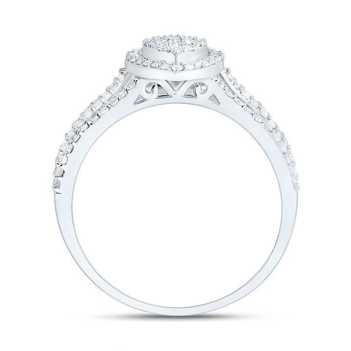 1/2CTW-NAT DIA NK FASHION PEAR RING Daisy Joyeria