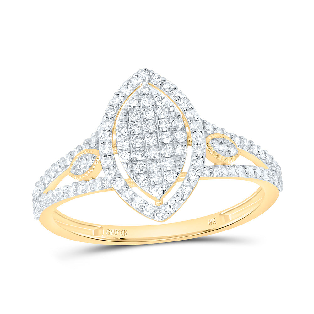 3/8CTW-NAT DIA NK FASHION MARQUISE RING Daisy Joyeria