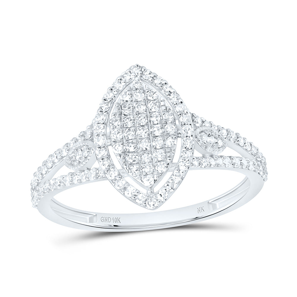 3/8CTW-NAT DIA NK FASHION MARQUISE RING Daisy Joyeria