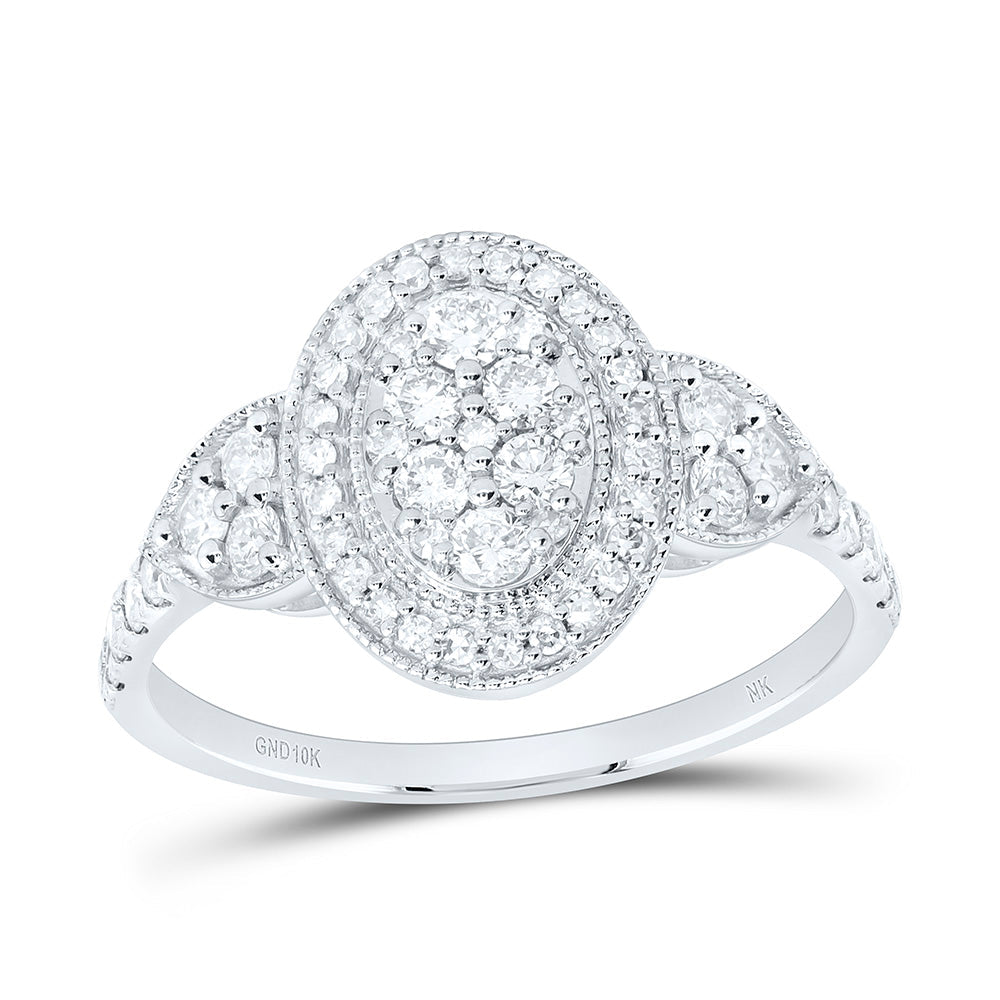 5/8CTW-NAT DIA NK FASHION OVAL RING Daisy Joyeria