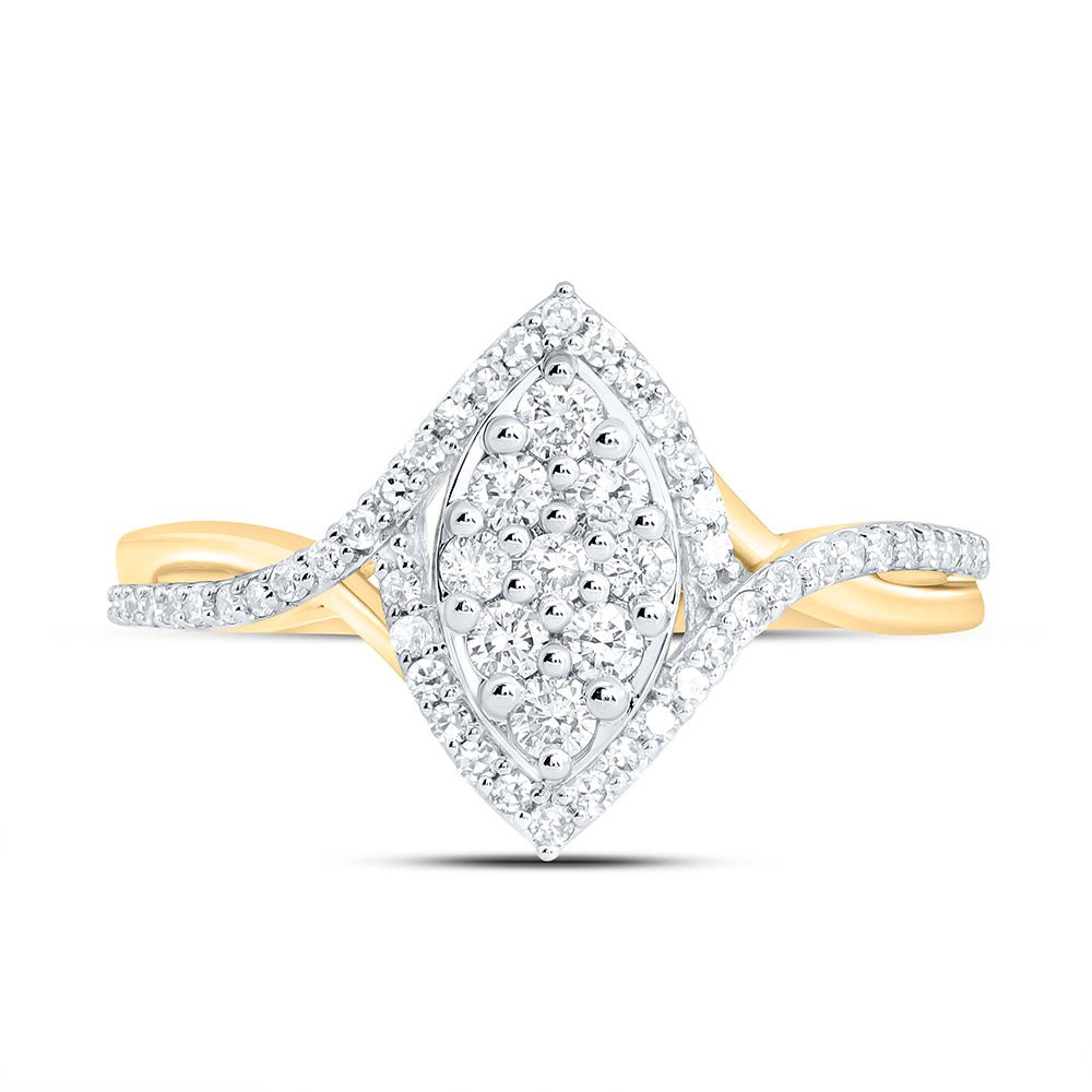 3/8CTW-NAT DIA NK FASHION MARQUISE RING Daisy Joyeria