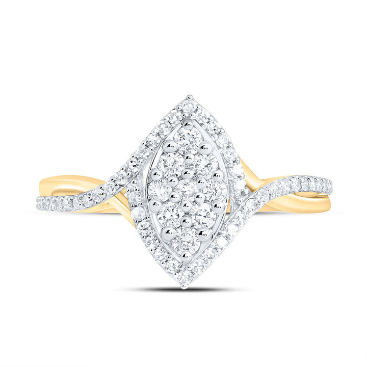 3/8CTW-NAT DIA NK FASHION MARQUISE RING Daisy Joyeria