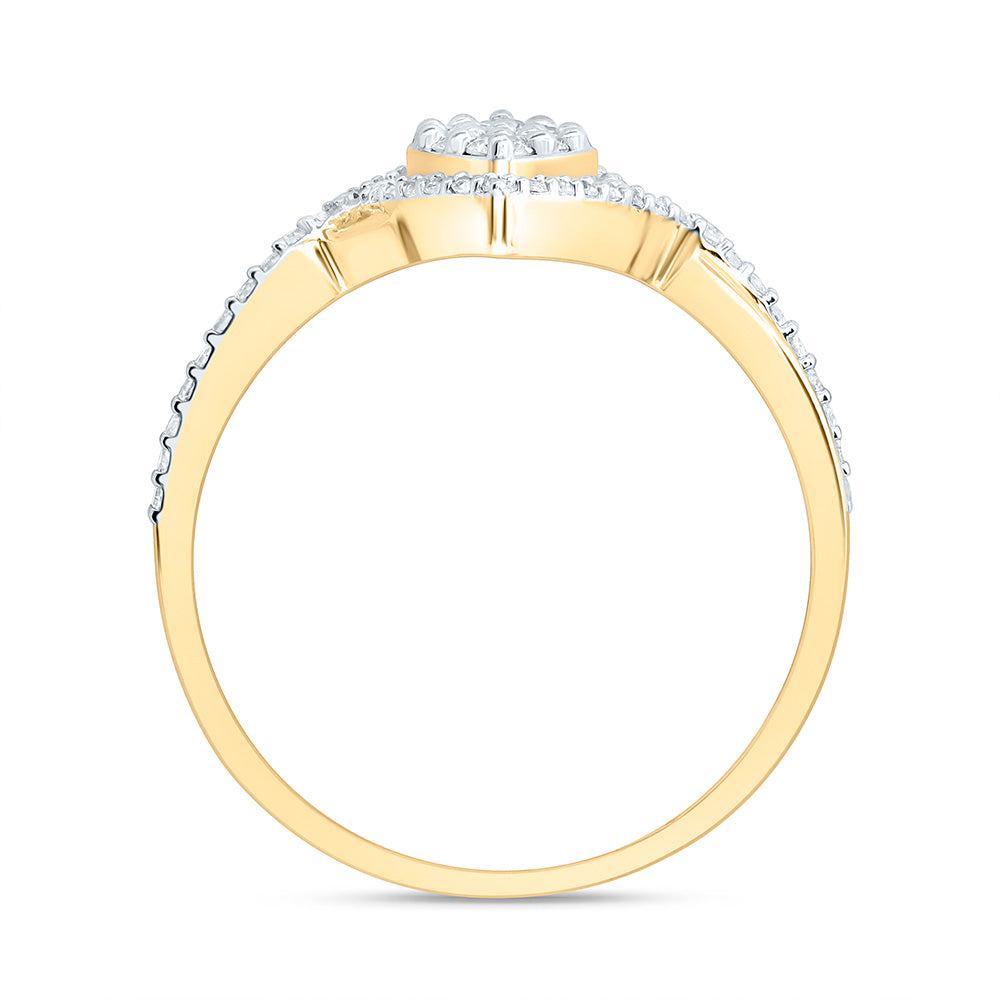 3/8CTW-NAT DIA NK FASHION MARQUISE RING Daisy Joyeria