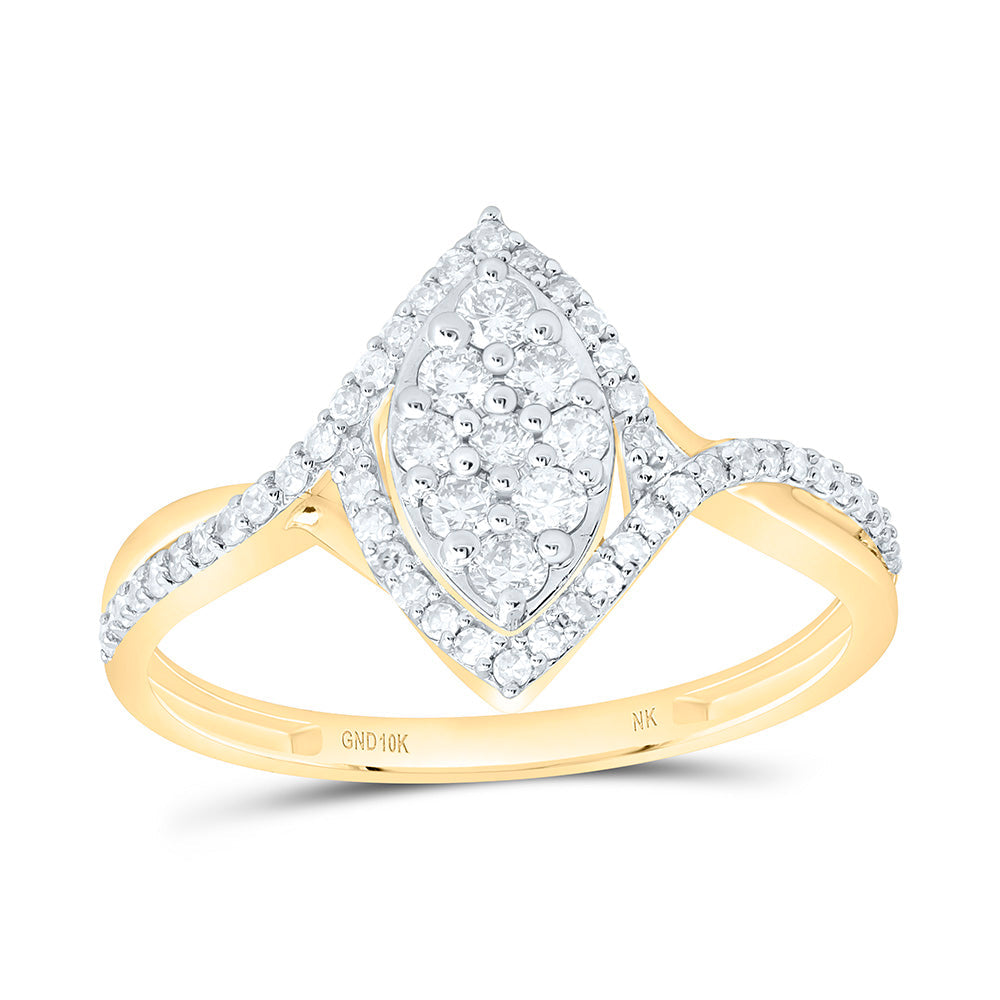 3/8CTW-NAT DIA NK FASHION MARQUISE RING Daisy Joyeria