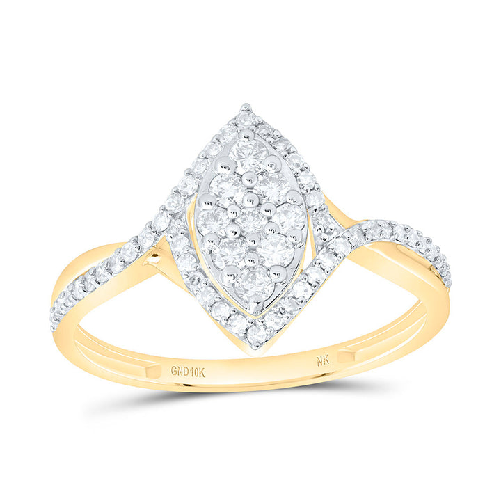 3/8CTW-NAT DIA NK FASHION MARQUISE RING Daisy Joyeria