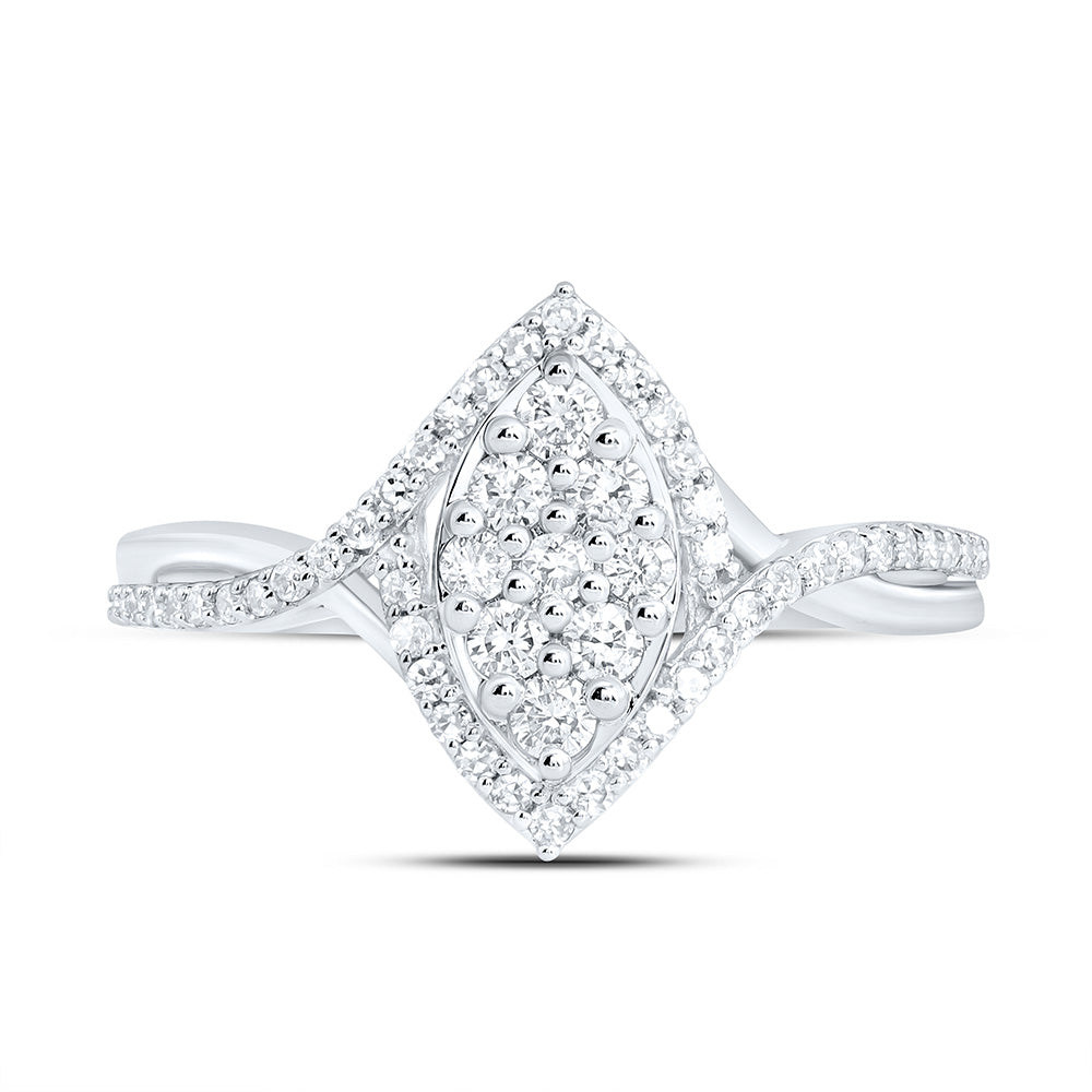 3/8CTW-NAT DIA NK FASHION MARQUISE RING Daisy Joyeria
