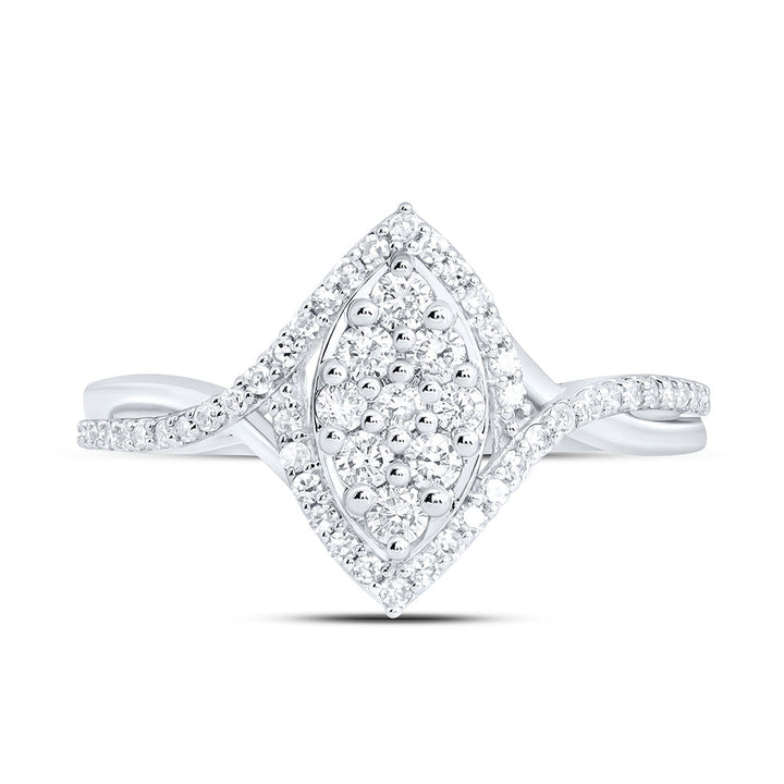 3/8CTW-NAT DIA NK FASHION MARQUISE RING Daisy Joyeria