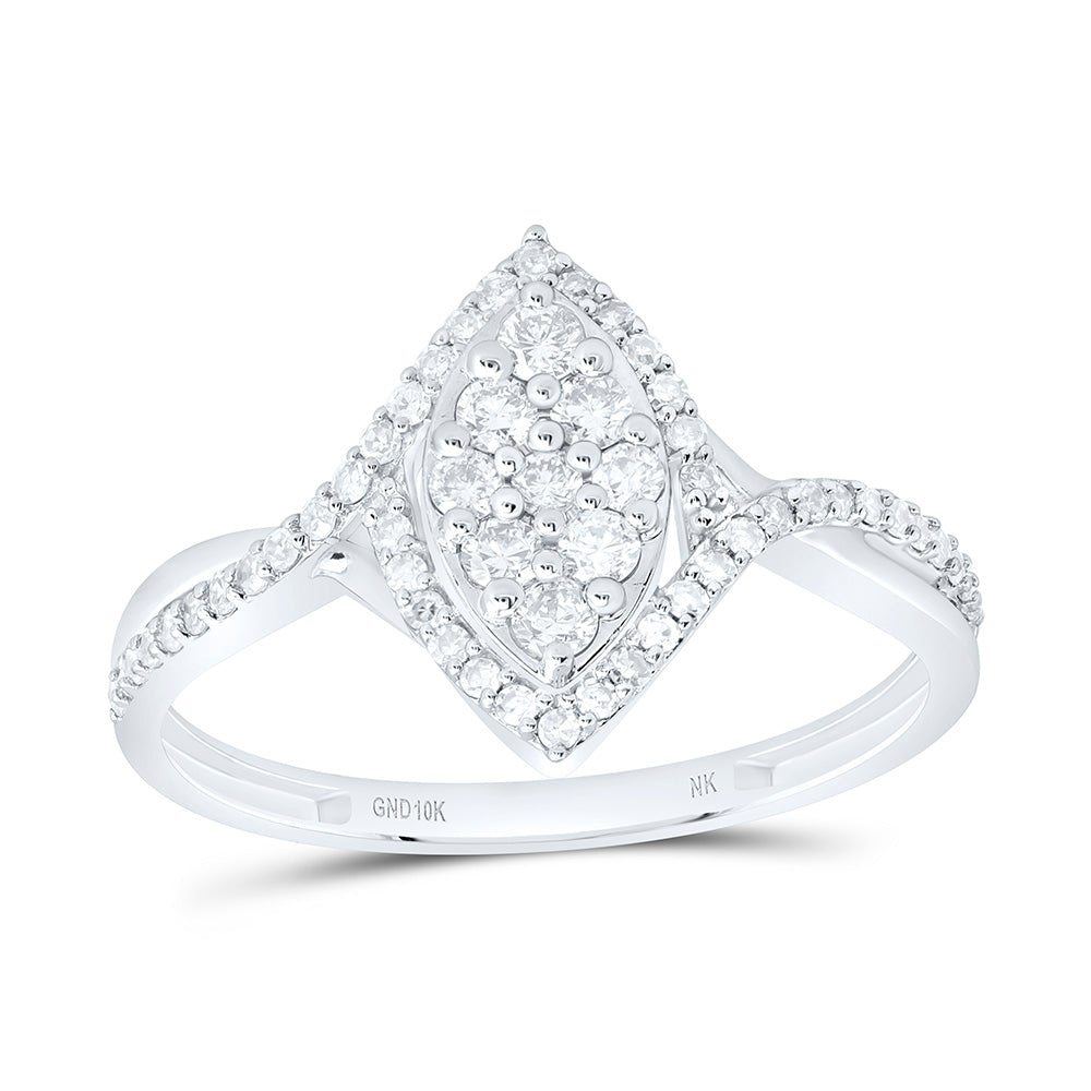 3/8CTW-NAT DIA NK FASHION MARQUISE RING Daisy Joyeria