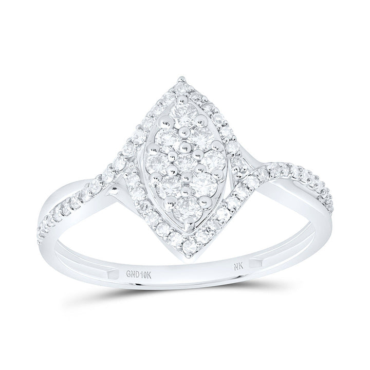 3/8CTW-NAT DIA NK FASHION MARQUISE RING Daisy Joyeria