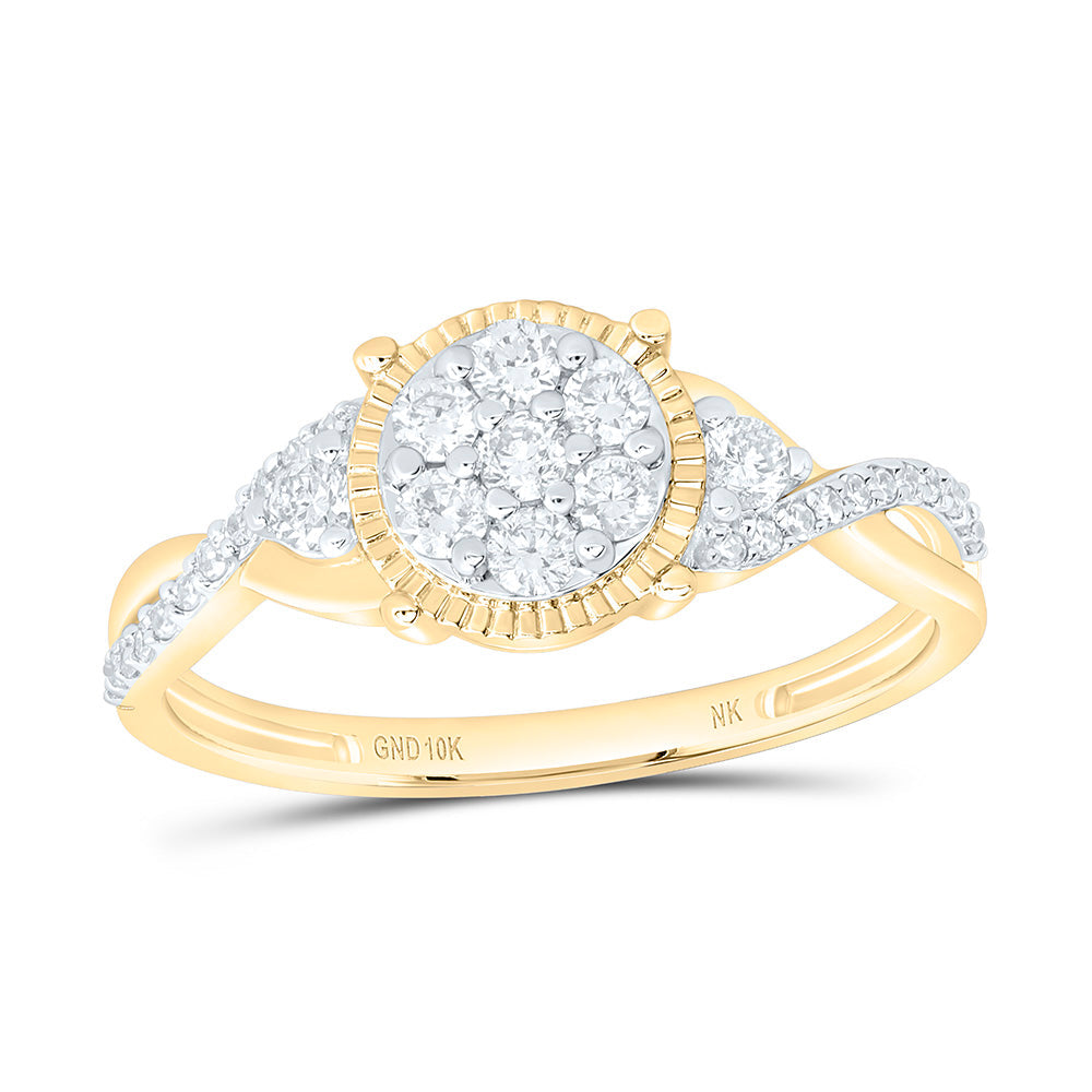 3/8CTW-NAT DIA NK FASHION ROUND RING Daisy Joyeria