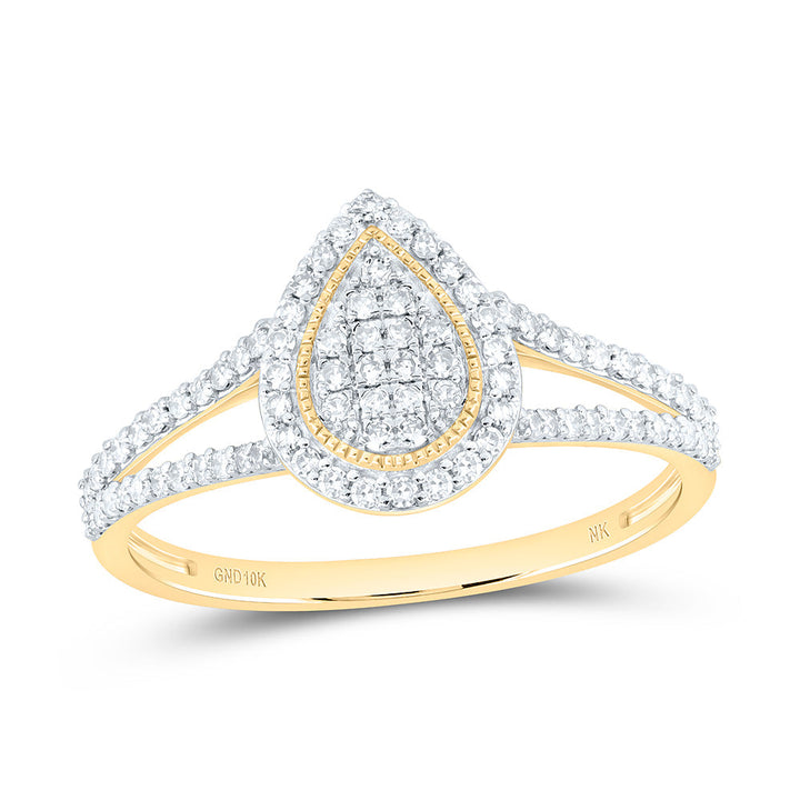 1/3CTW-NAT DIA NK FASHION PEAR RING Daisy Joyeria
