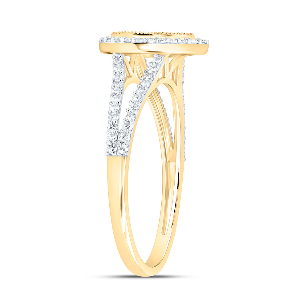 1/3CTW-NAT DIA NK FASHION PEAR RING Daisy Joyeria
