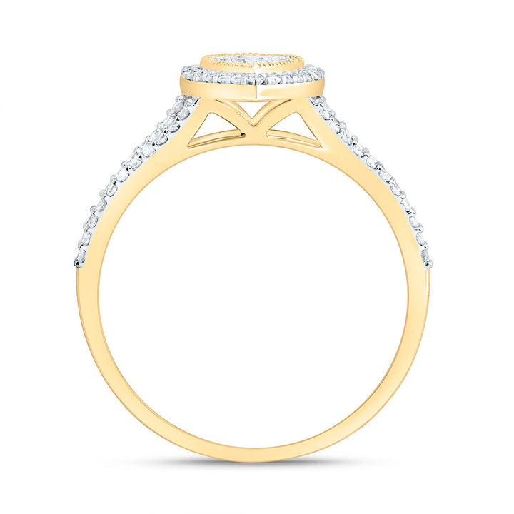 1/3CTW-NAT DIA NK FASHION PEAR RING Daisy Joyeria