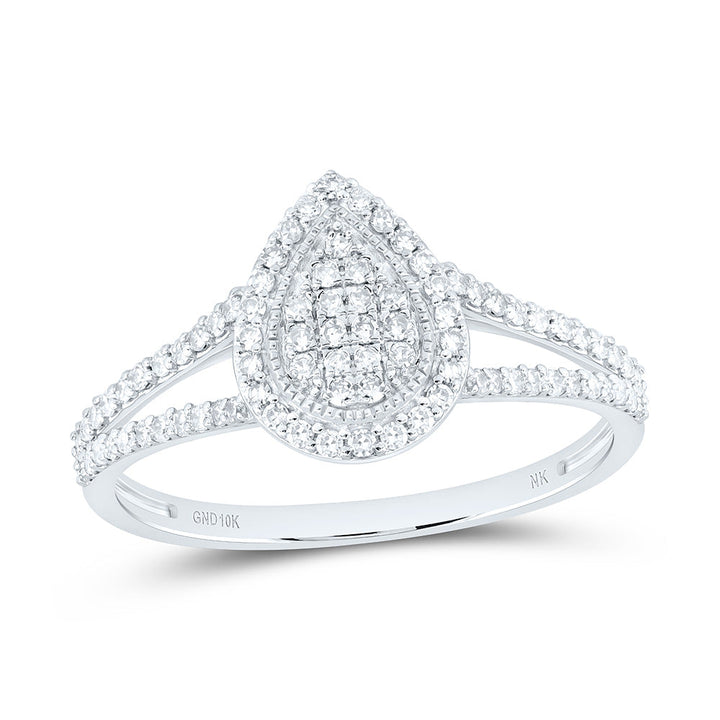 1/3CTW-NAT DIA NK FASHION PEAR RING Daisy Joyeria
