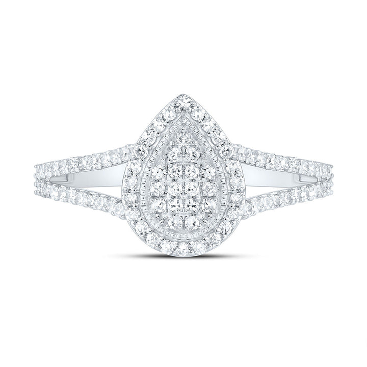 1/3CTW-NAT DIA NK FASHION PEAR RING Daisy Joyeria