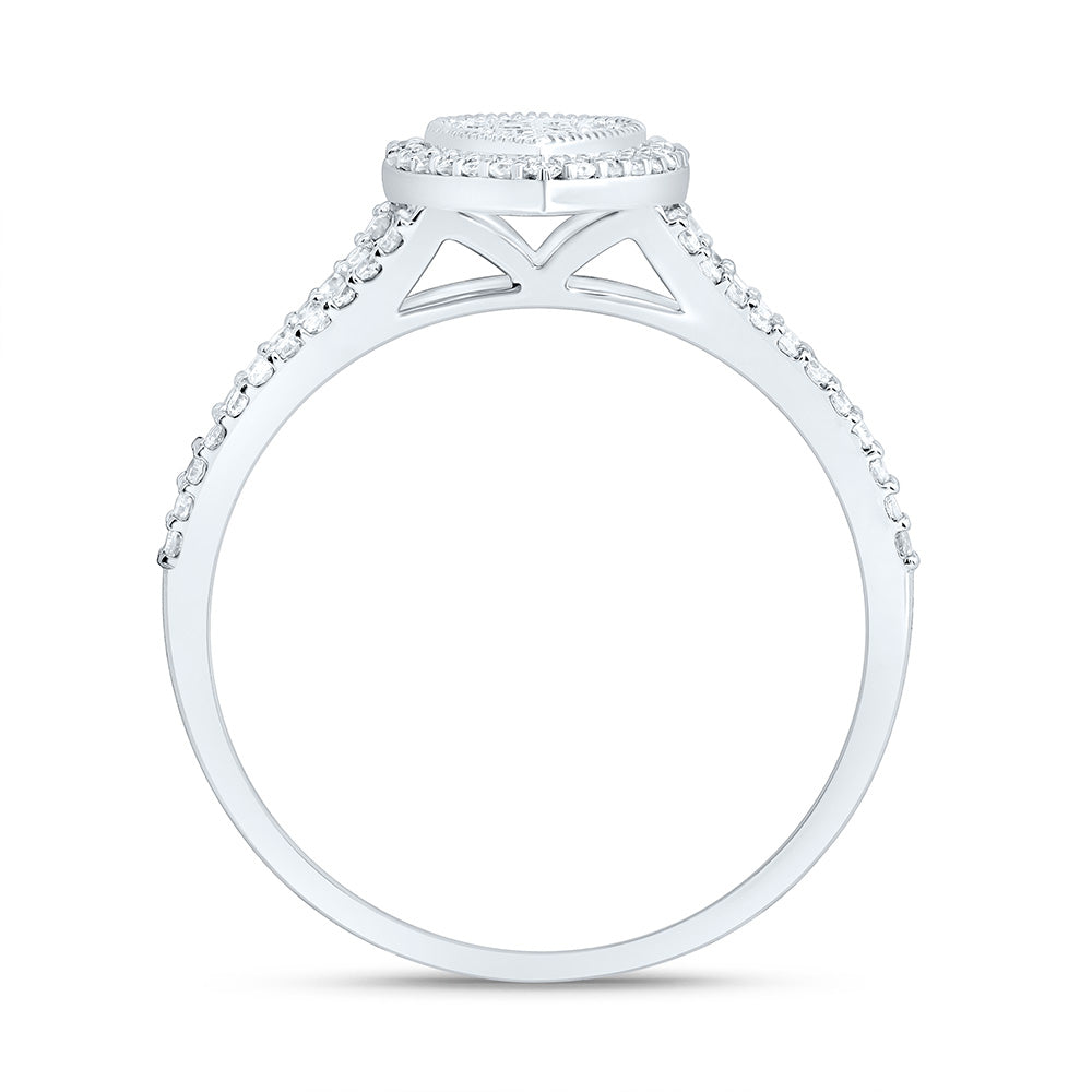 1/3CTW-NAT DIA NK FASHION PEAR RING Daisy Joyeria