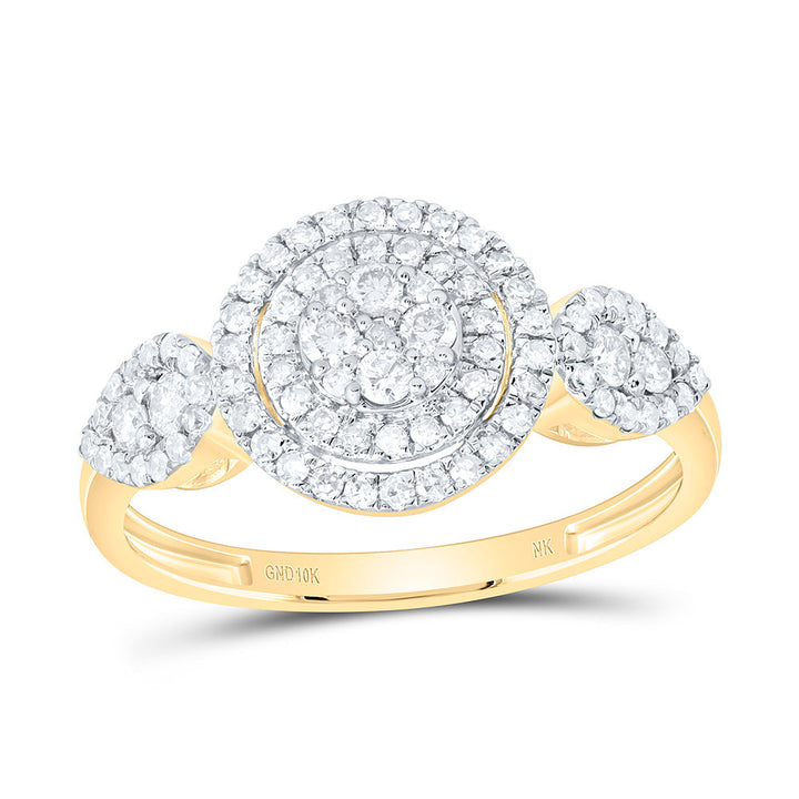 1/2CTW-NAT DIA NK FASHION ROUND RING Daisy Joyeria