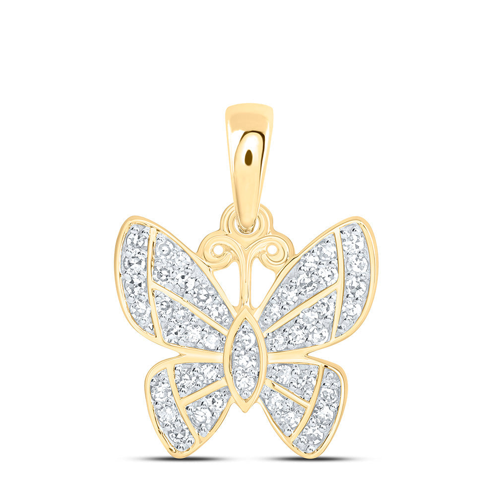 1/5CTW-NAT DIA NK FASHION BUTTERFLY PENDANT Daisy Joyeria
