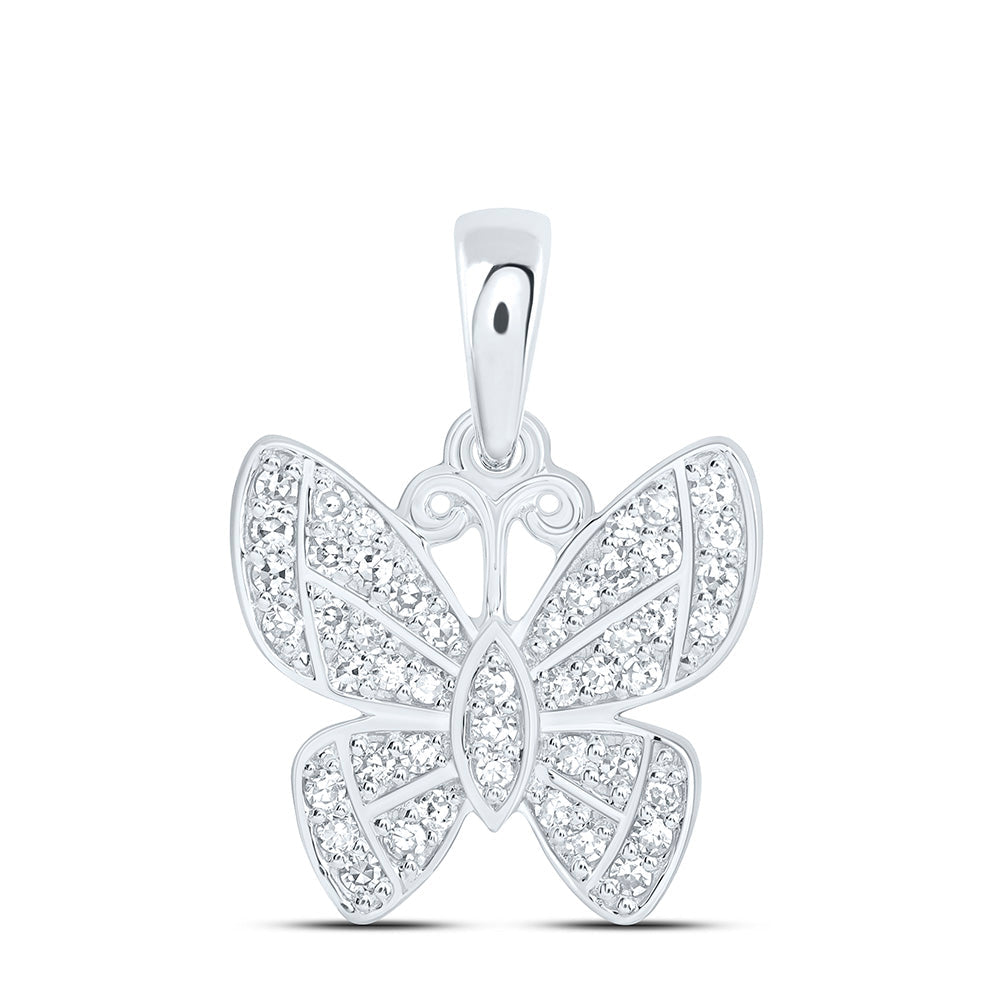 1/5CTW-NAT DIA NK FASHION BUTTERFLY PENDANT Daisy Joyeria