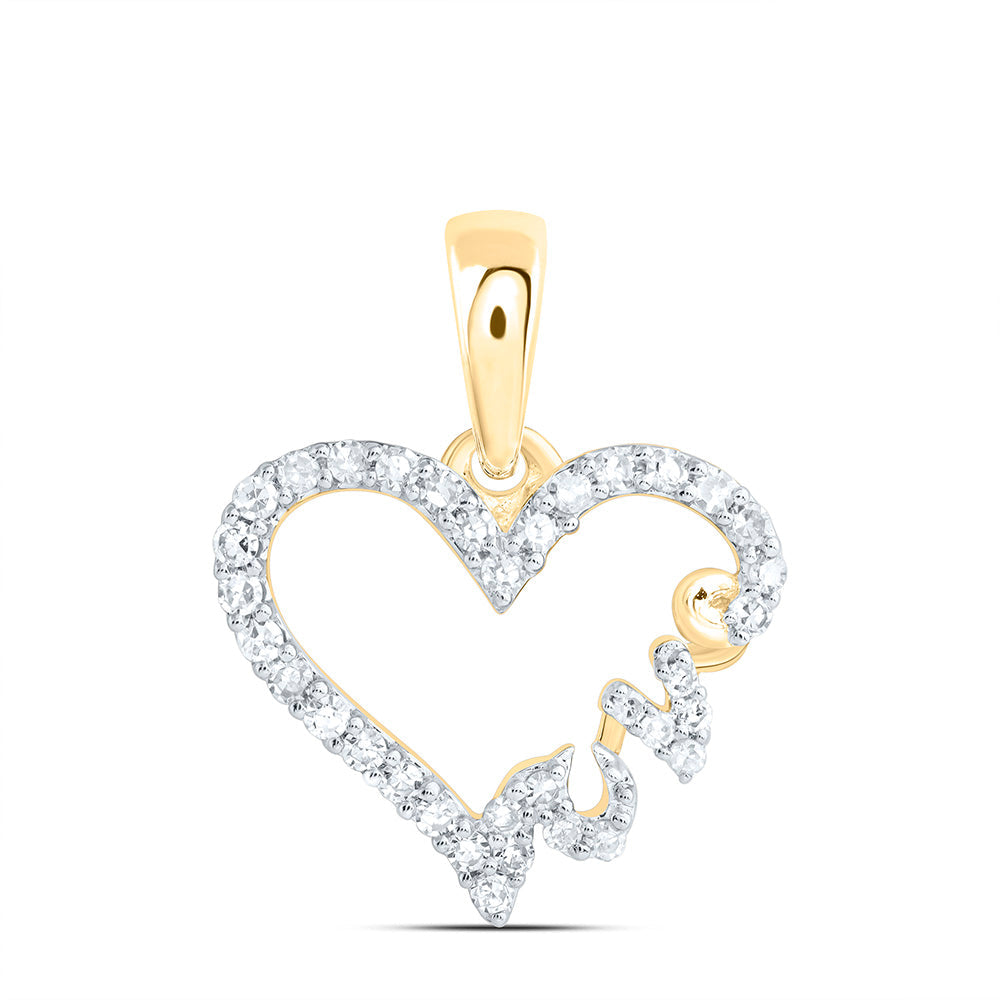 1/6CTW-NAT DIA NK FASHION LOVE HEART PENDANT Daisy Joyeria