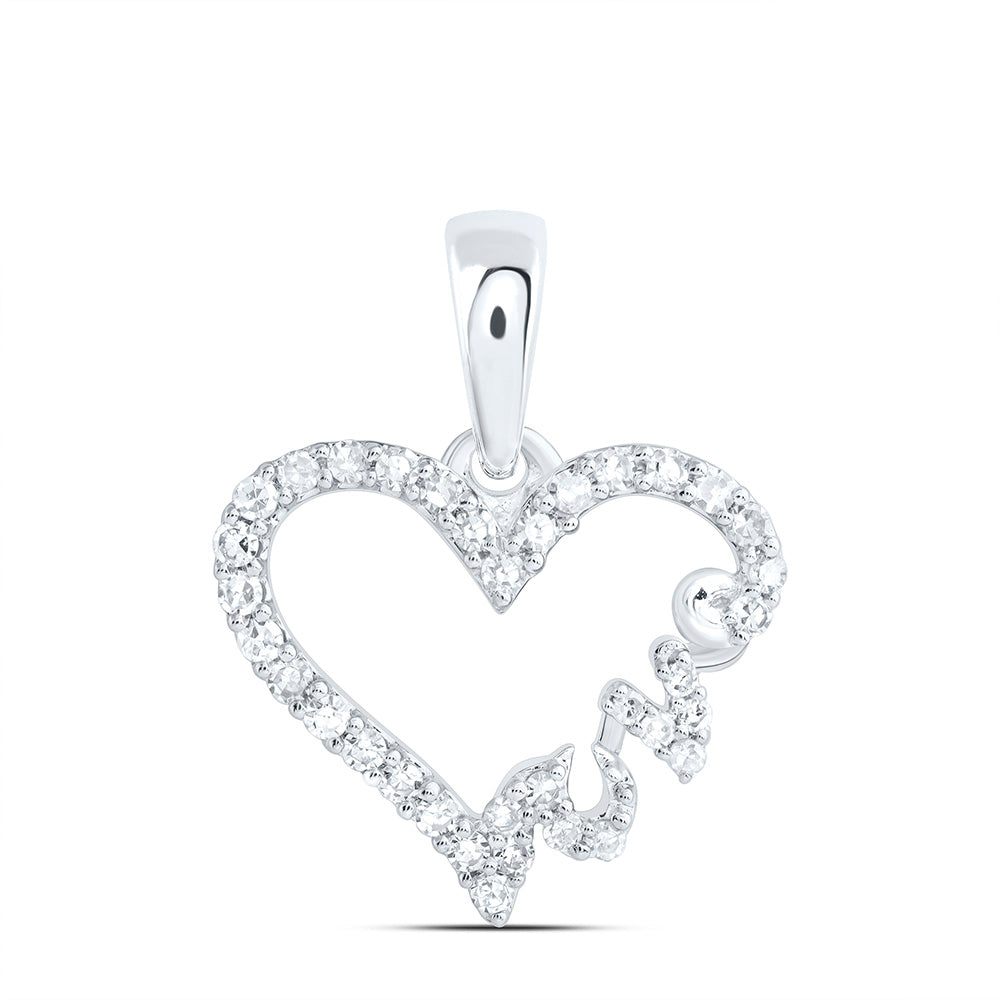 1/6CTW-NAT DIA NK FASHION LOVE HEART PENDANT Daisy Joyeria