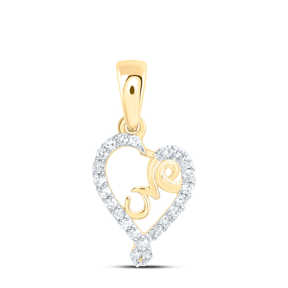 1/10CTW-NAT DIA NK FASHION LOVE HEART PENDANT Daisy Joyeria