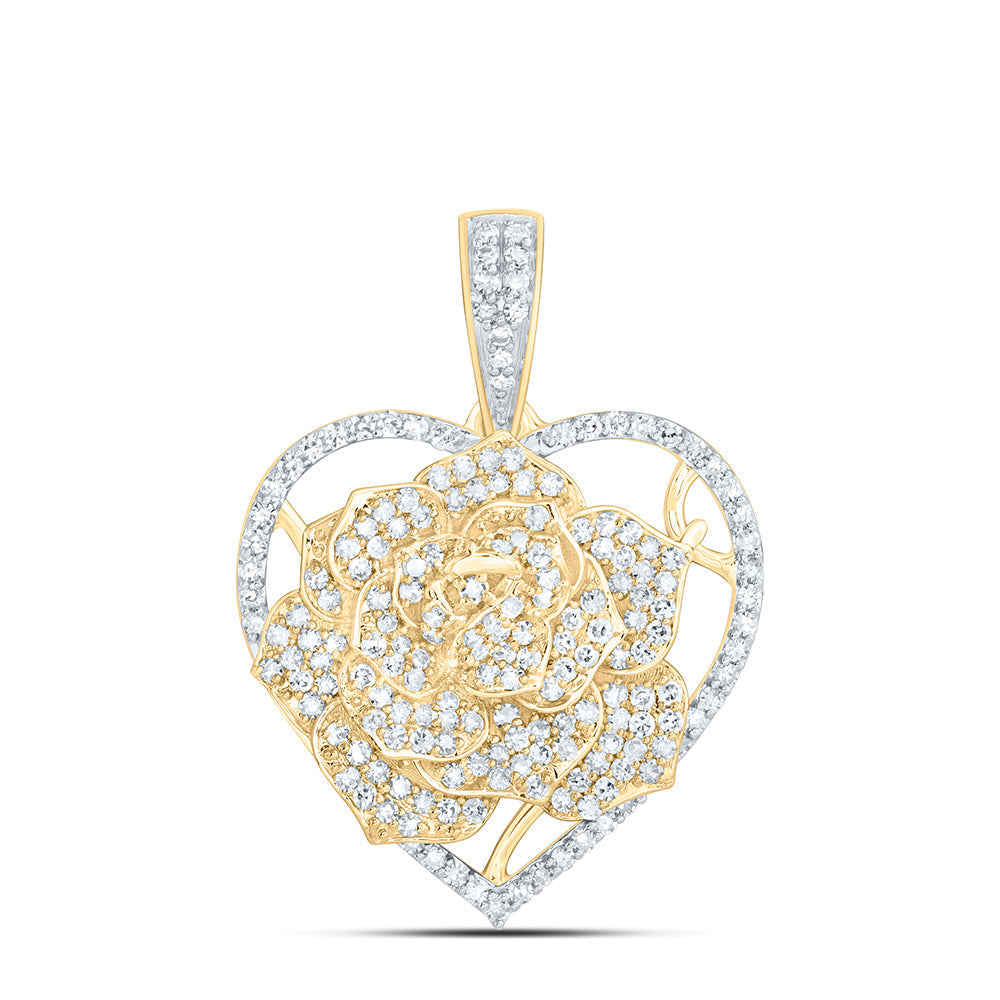 1/2CTW-NAT DIA NK ROSE HEART PENDANT Daisy Joyeria