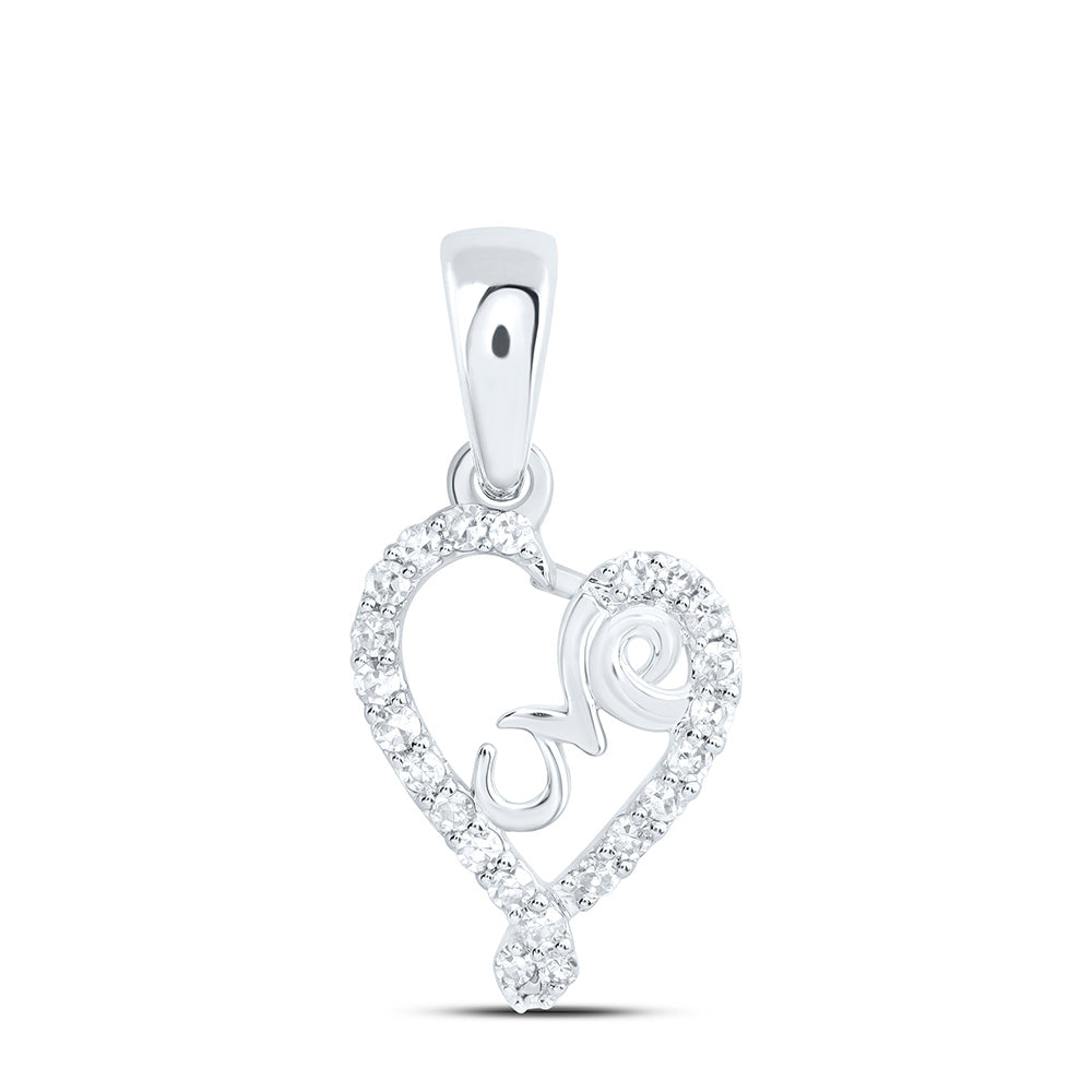 1/10CTW-NAT DIA NK FASHION LOVE HEART PENDANT Daisy Joyeria