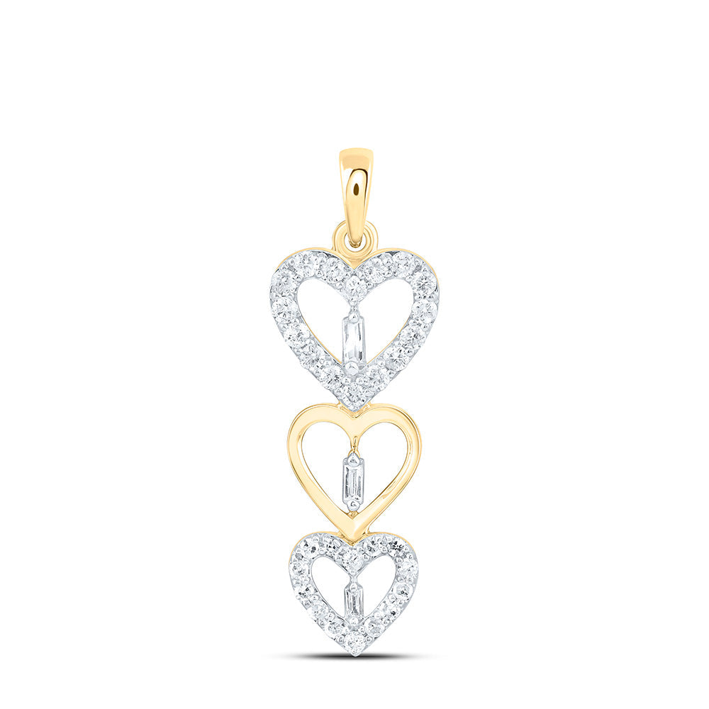 3/8CTW-NAT DIA P1 GIFT HEART PENDANT Daisy Joyeria