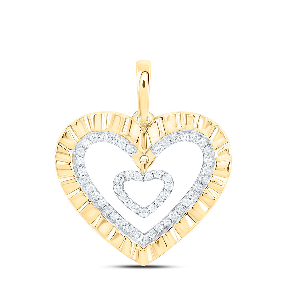 1/6CTW-NAT DIA P1 GIFT HEART PENDANT Daisy Joyeria